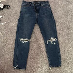 American Eagle Outfitters Dark Blue Distressed Jeans